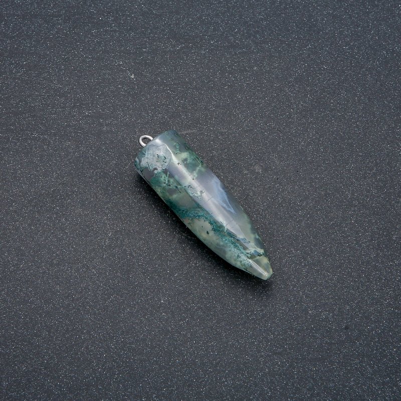 Wisiorek-wahadło z agatu mośnego 13×40×45 mm (+-)