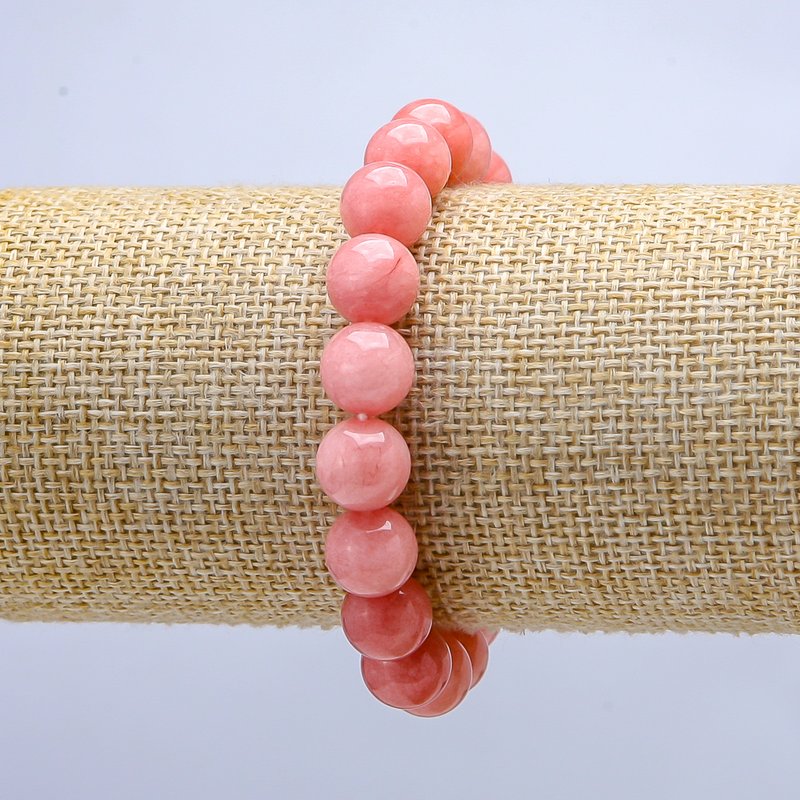 Bransoletka z kamienia turmalinowego (sztuczny) na elastycznej gumce, gładka kula, średnica 10 mm, długość 18 cm