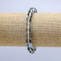 Bransoletka z błękitnego opalowego szkła, efekt kameleona, na gumce, gładkie kulki, średnica 8 mm, długość 18 cm