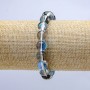 Bransoletka ze szkła opalowego w kolorze niebiesko-kameleonowym na gumce, gładkie kuleczki, średnica 10 mm, długość 18 cm