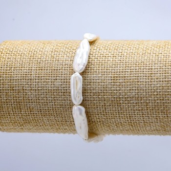 Bransoletka z barokowych pereł na elastycznej gumce, średnica 7×18 mm (+/-), długość 18 cm