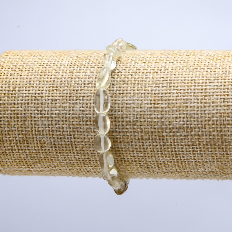 Bransoletka z białego cytrynu fasetowana na elastycznej gumce, średnica 6–8 mm (+-), długość 18 cm