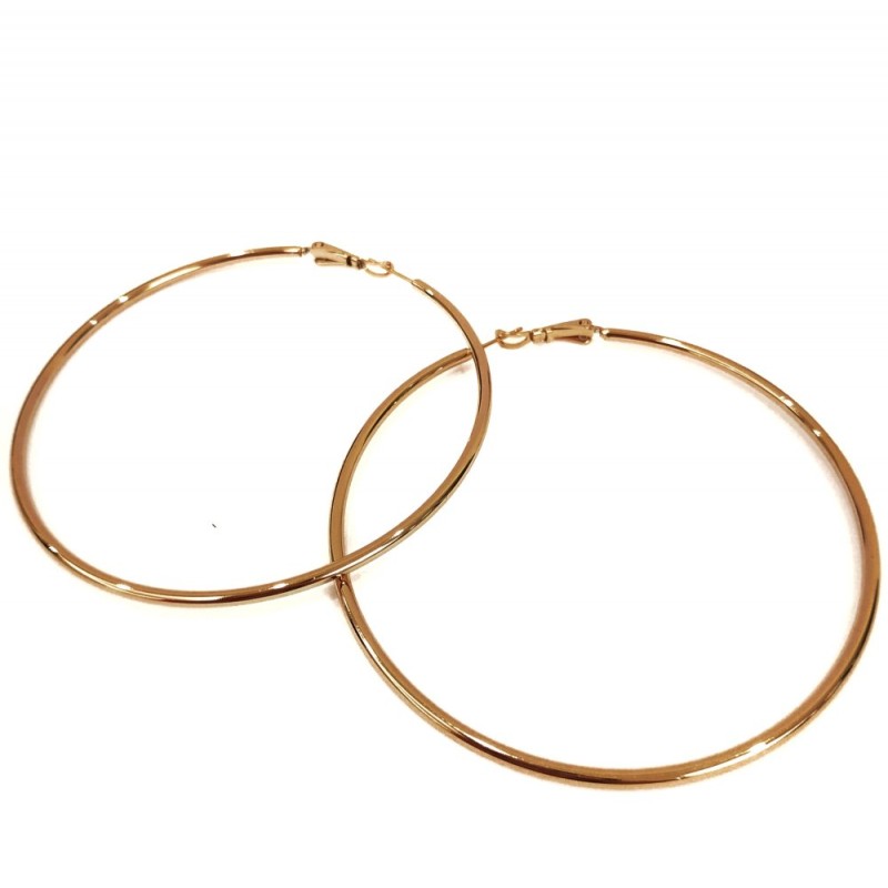 Kolczyki Xuping w kształcie kółek, pozłacane 18K, grubość 2 mm ±, średnica 70 mm ±