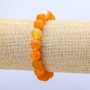 Bransoletka na gumce z pomarańczowego agatu, matowa, średnica 10 mm, długość 18 cm+