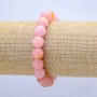 Bransoletka na gumce z tonowanego kwarcu, gładka kuleczka, o średnicy 10 mm, długość 18 cm