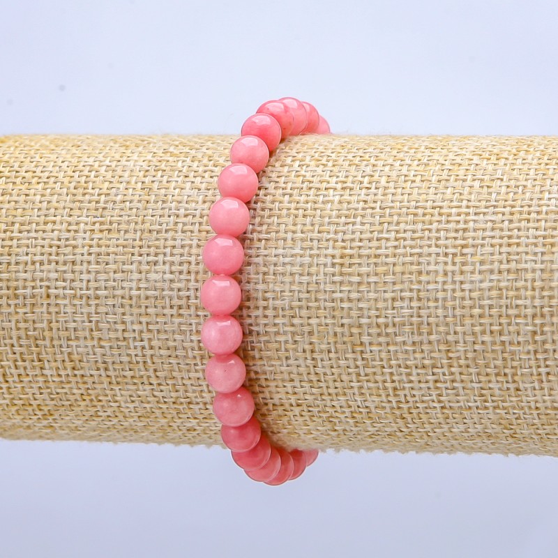 Bransoletka na gumce z turmalinem, gładkie kuleczki o średnicy 6 mm, długość 18 cm