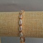 Bransoletka Xuping pozłacana 18K z białymi kryształami, długość 17–19 cm, grubość 6 mm +