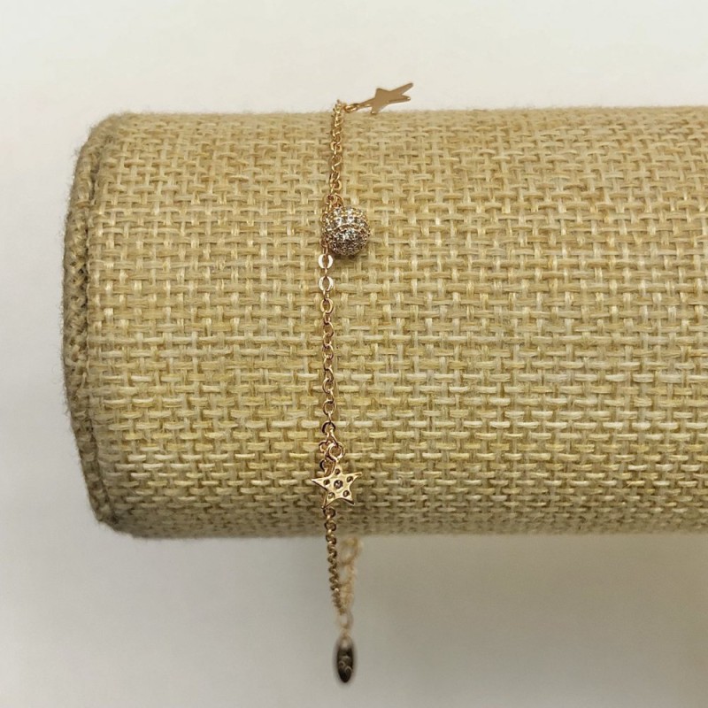 Bransoletka Xuping pozłacana 18K z białymi kryształami, długość 18–20 cm, grubość 2 mm +
