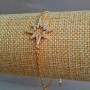 Bransoletka Xuping pozłocenie z białymi kryształami 18K, długość 18-20 cm, grubość 2 mm +