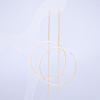 Kolczyki Xuping pozłacane 18K, średnica 45 mm, długość 19 cm +