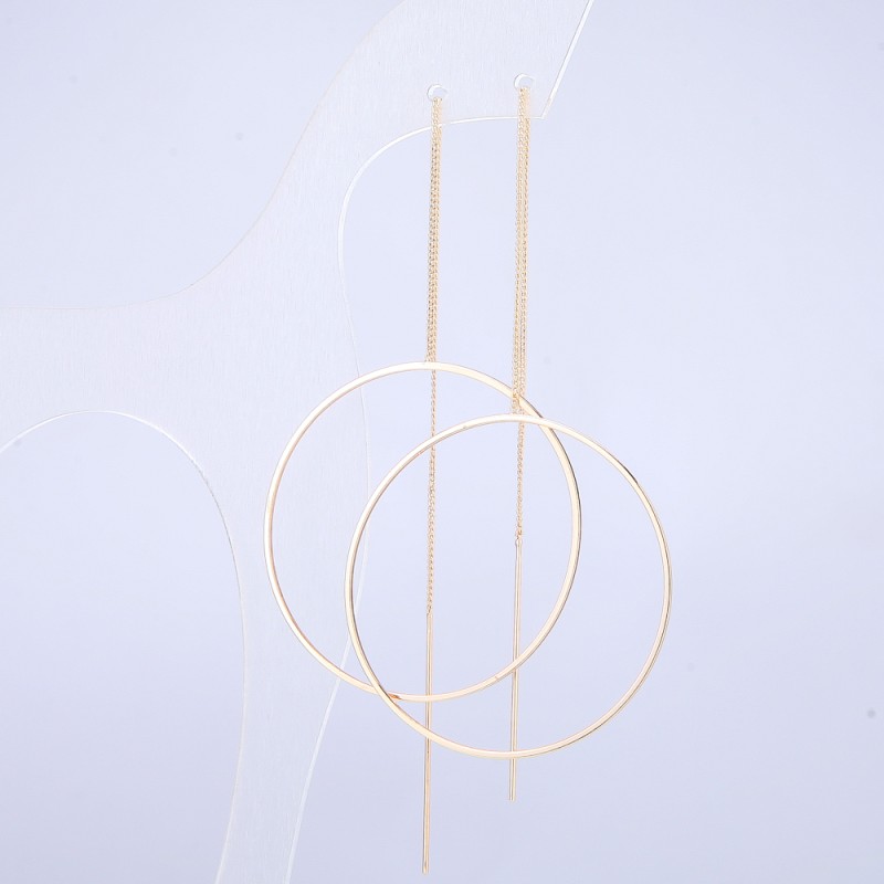 Kolczyki Xuping pozłacane 18K, średnica 45 mm, długość 19 cm +