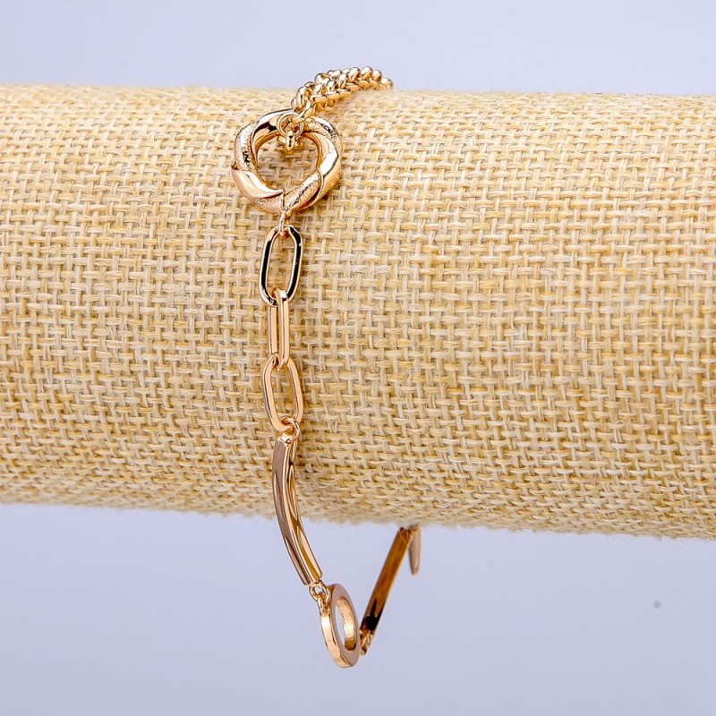Bransoletka Xuping pozłacana 18K, grubość 4 mm, długość 17–20 cm