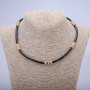 Choker Xuping z pozłacaniem 18K i ekoskórą, grubość 4 mm, długość 42–47 cm