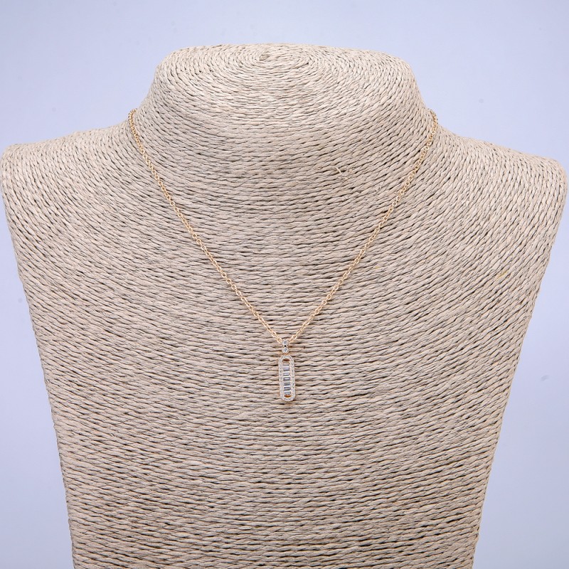 Łańcuszek Xuping pozłacany 18K z zawieszką z białymi kryształami, grubość 1,5 mm, długość 40–45 cm