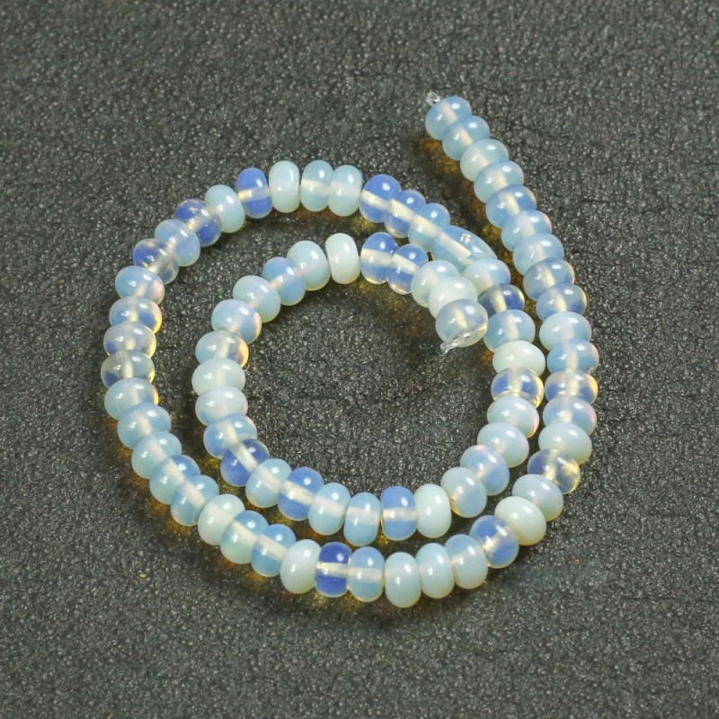 Koraliki na nici kamień księżycowy (syntetyczny) gładki rondel, średnica 8×5 mm + -, długość 40 cm +