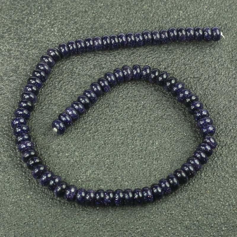 Koraliki na nici awenturyt Noc Kairy (syntetyczny) Gładki rondel, średnica 8×5 mm, długość 40 cm