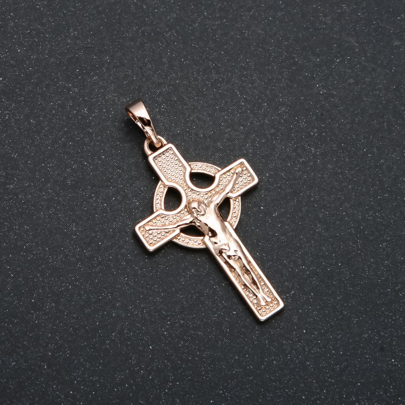 Wisiorek Xuping pozłacany 18K – krzyż, średnica 35×18 mm +