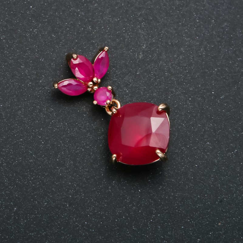 Wisiorek Xuping z pozłoceniem 18K i malinowymi kryształami, średnica 32×15 mm +