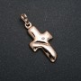 Wisiorek Xuping pozłacany 18K – krzyż z białą cyrkonią, średnica 35×14 mm +