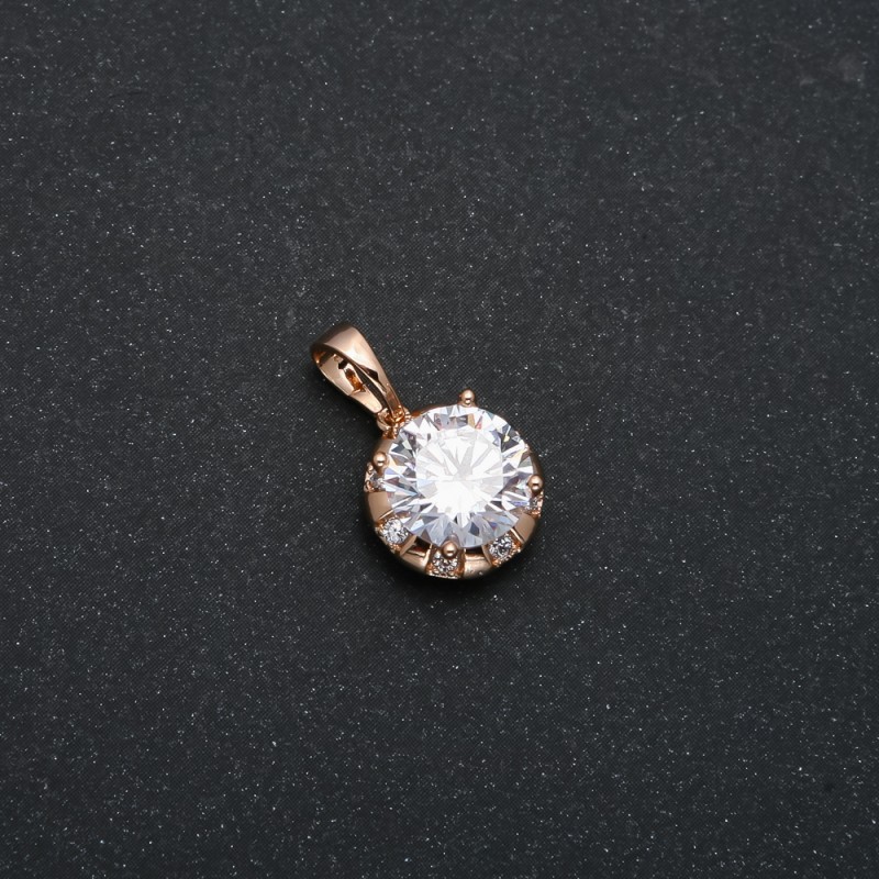Wisiorek Xuping pozłacany 18K z białym kryształem i białymi cyrkoniami, średnica 18x12 mm +
