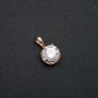 Wisiorek Xuping pozłacany 18K z białym kryształem i białymi cyrkoniami, średnica 18x12 mm +