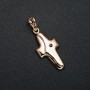 Wisiorek Xuping pozłacany 18K krzyż z czarną cyrkonią, średnica 35x14 mm +