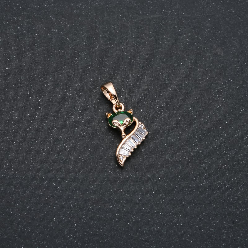 Wisiorek Xuping z pozłaceniem 18K z białym i zielonym kryształem, średnica 20×10 mm +