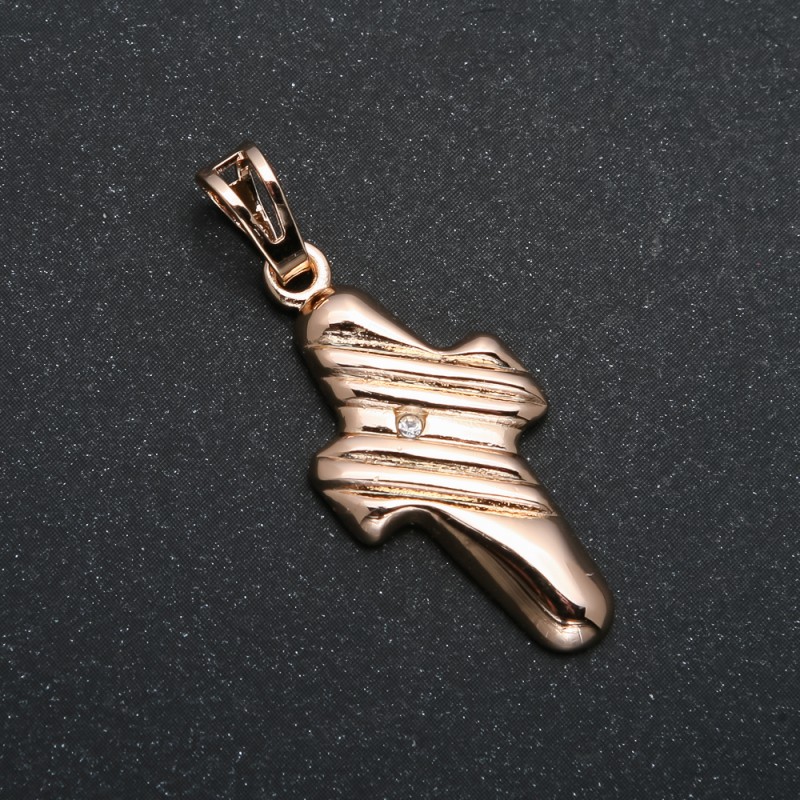 Wisiorek Xuping pozłacany 18K Krzyż z białą cyrkonią, średnica 35×14 mm +