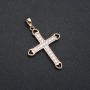 Wisiorek Xuping pozłacany 18K — Krzyż z białymi kryształami, średnica 37×25 mm +