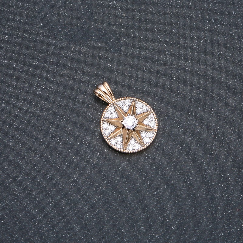 Wisiorek Xuping pozłacany 18K z białymi kryształami, średnica 21×15 mm +
