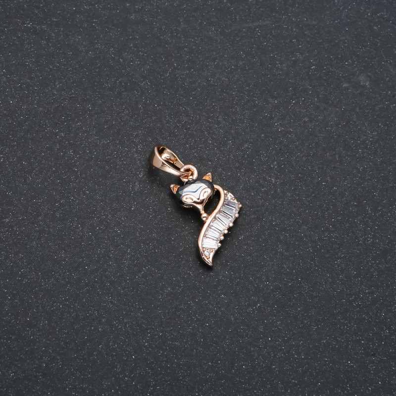 Wisiorek Xuping pozłacany 18K z białymi i czarnymi kryształami, średnica 20x10 mm +