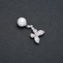 Wisiorek Xuping rodowany z perłą i białymi cyrkoniami, średnica 32×14 mm +