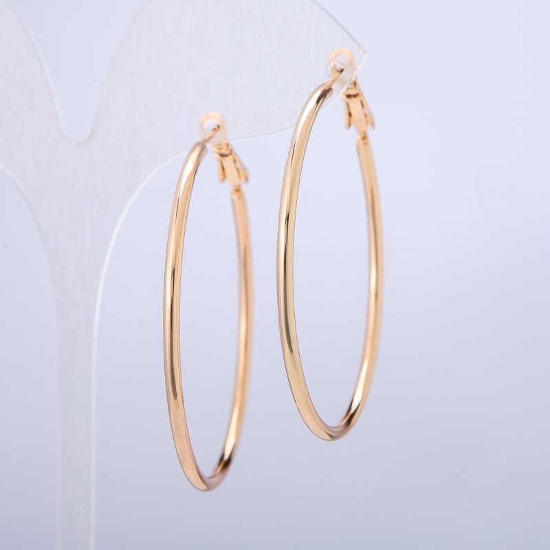 Kolczyki Xuping w kształcie kółek pozłacane 18K, grubość 2–3 mm, średnica 55 mm