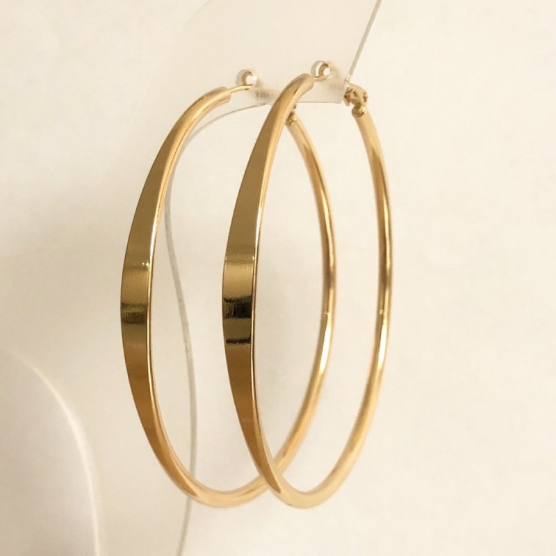 Kolczyki Xuping – kółka pozłacane 18K, grubość 2,5–4,5 mm, średnica 64 mm
