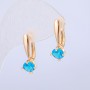 Kolczyki Xuping z pozłacaniem 18K z błękitnym kryształem, średnica 22x8 mm +