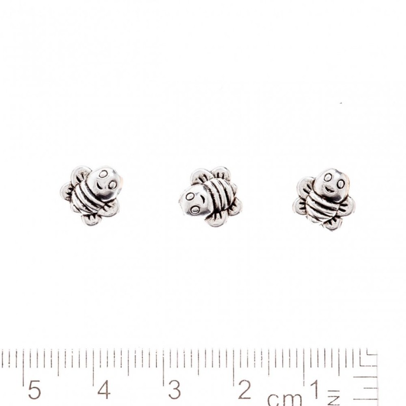 Koralik ozdobny „Szalona pszczoła” 8×9 mm, otwór 1,5 mm, kolor metalu „srebro”, opakowanie 20 g ± 31 szt.