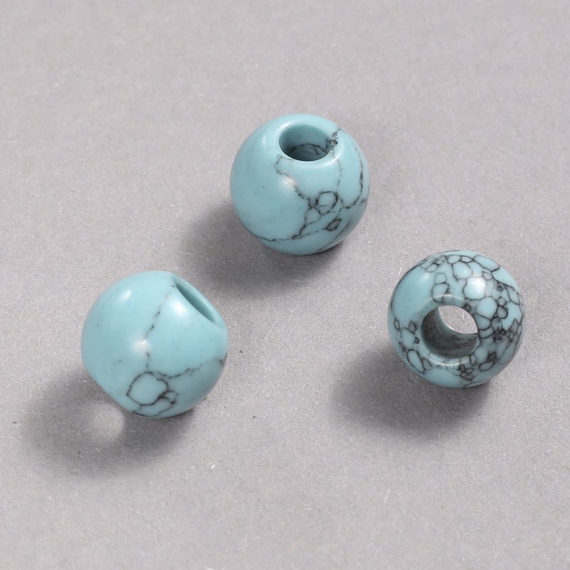 Koralik Pandora z turkusem 14×12 mm + -, średnica otworu 5,5 mm +