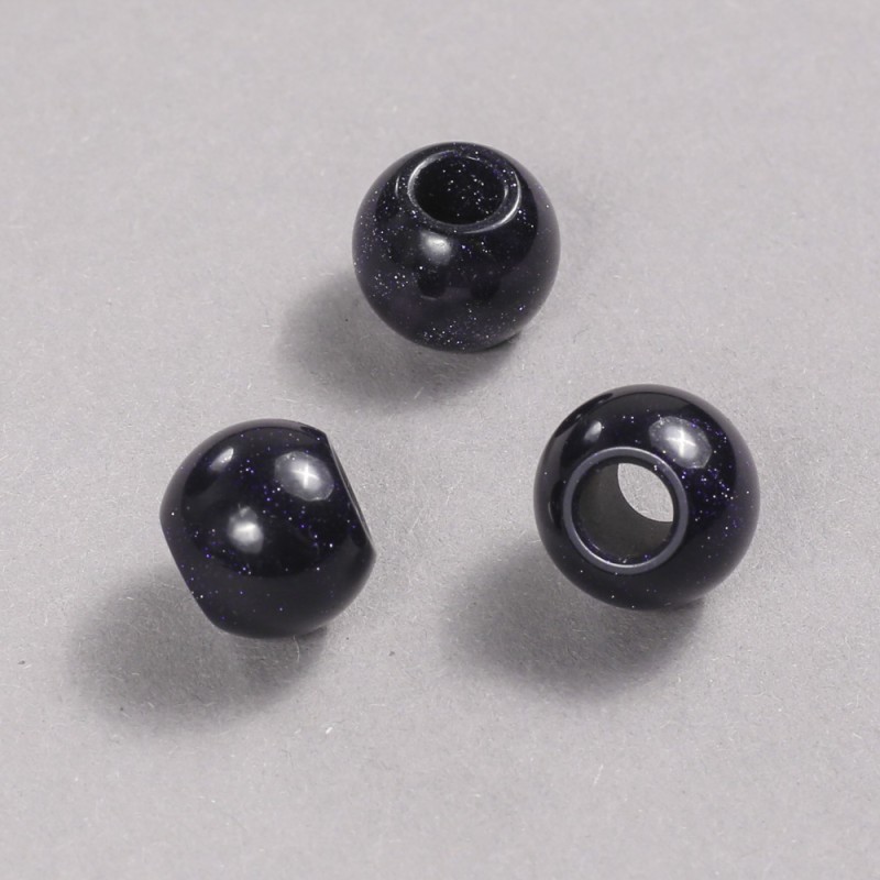 Koralik Pandora z awenturynem 'Niebieski piasek' Noc Kairu 14×12 mm + -, średnica otworu 5,5 mm +