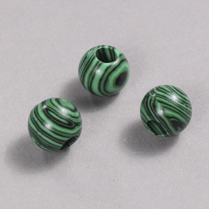 Koralik Pandora z malachitu 14×12 mm
