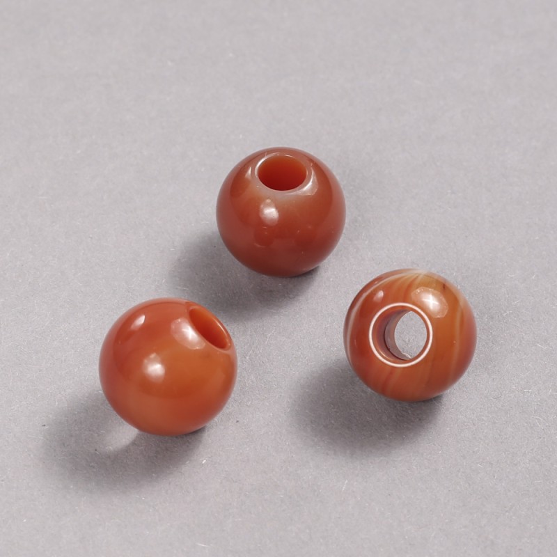 Koralik Pandora z karneolu naturalnego 16×14 mm, średnica otworu 5,5 mm