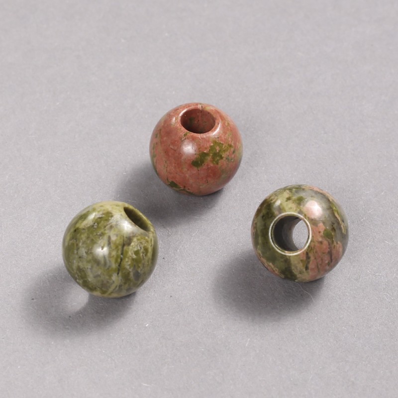 Koralik Pandora z jaspisu unakitu 16×14 mm
