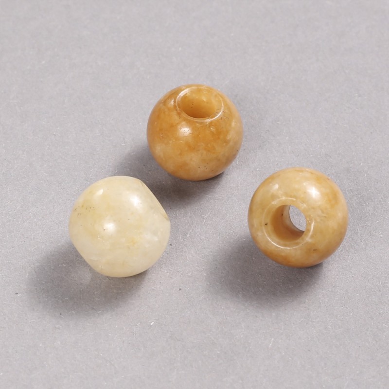 Koralik Pandora z naturalnego kamienia żółtego agatu 16×14 mm + -, średnica otworu 5,5 mm +