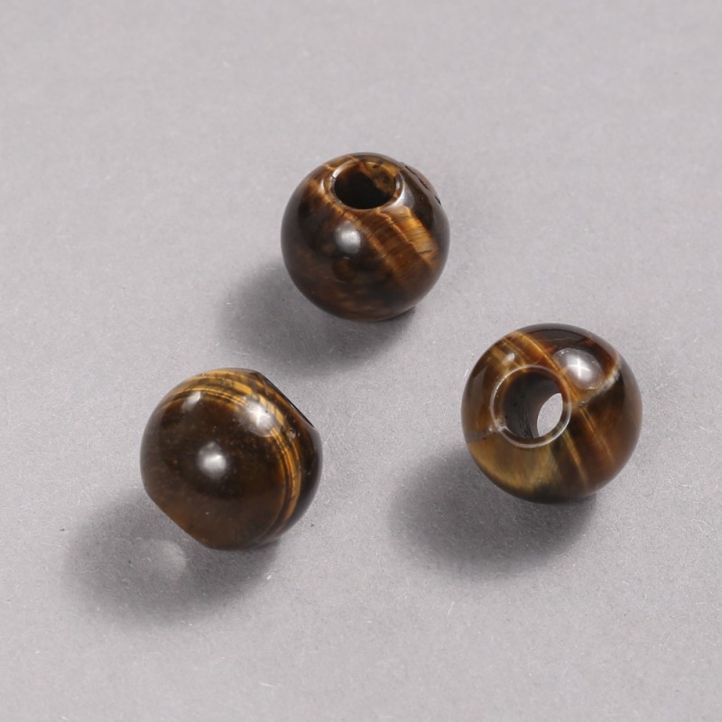 Koralik Pandora z naturalnego kamienia tygrysie oko 16x14 mm, średnica otworu 5,5 mm