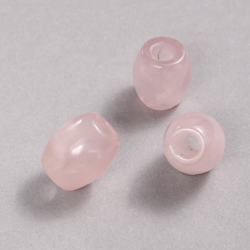 Koralik Pandora z naturalnego kamienia, różowy kwarc, 16,5×15,5 mm + -, średnica otworu 5,5 mm +
