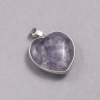 Wisiorek «Serce» w srebrnej oprawie z naturalnym ametystem, średnica 26×26 mm