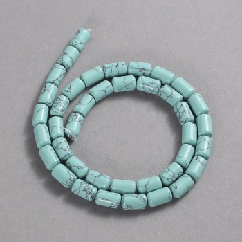Koraliki turkus (sztuczny) gładki walec, średnica 10x6 mm +/-, długość 41 cm +/-