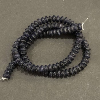 Koraliki na nitce awenturyna niebieski piasek Noc Kairu gładkie rondelki, średnica 6×3 mm + -, długość około 39 cm +