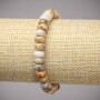 Bransoletka na gumce z naturalnego kamienia, marokański agat, gładkie rondelki, średnica 8×5 mm, długość 18 cm
