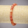 Bransoletka na gumce z naturalnego kamienia karneolu – gładkie rondelki, średnica 6×4 mm, długość 18 cm ±