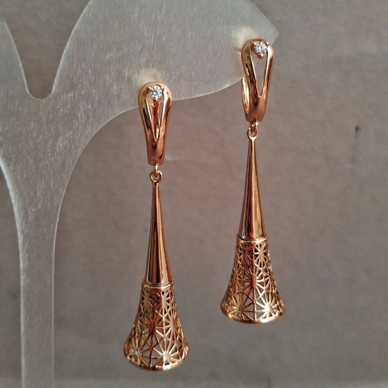 Kolczyki Xuping pozłacane 18K z białymi kryształami, długość około 50 mm +